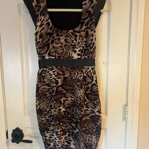 bebe Animal Print Mini Dress